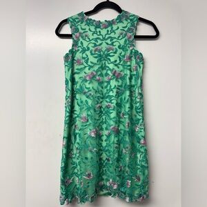 Tadashi Shoji Seafoam Green Floral Embroidered Girls' Formal Dress